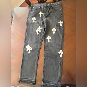 Chrome Hearts Jeans Black and White W32